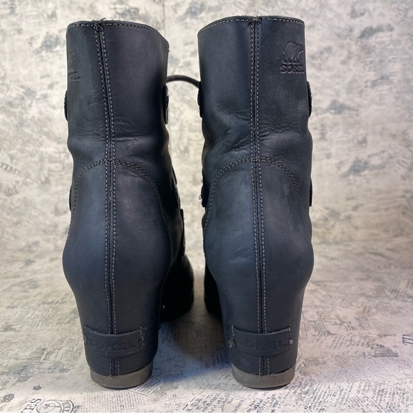 Sorel Joan of Arctic Wedge Mid High Bootie Lace Up Boots Sz 8 - Picture 5 of 12